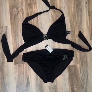 White House Black Market Black Bikini Set